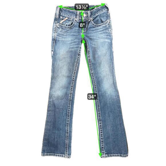 Ariat Work Women's FR Mid Rise Bootcut Blue Denim Jeans - Size 26L Cat 2 - Picture 2 of 9